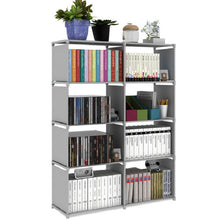 Fashion Double Row Bookshelf Nonwoven Fabric Easy Installation Book Stand Sundrise Storage Cabinet DIY Shelf Bookcase for Home