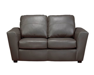 SBF Upholstery Emma Collection Flared ams Zurick leather loveseat in Grey Finish Free Delivery