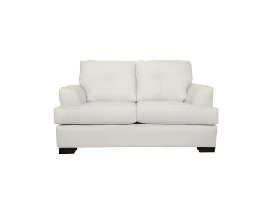 SBF Upholstery Zurick Series Leather Match Loveseat in Snow Free Delivery