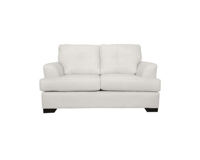 SBF Upholstery Zurick Series Leather Match Loveseat in Snow Free Delivery